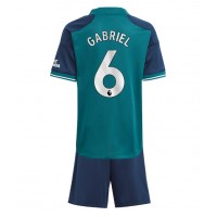 Fotbalové Dres Arsenal Gabriel Magalhaes #6 Dětské Alternativní 2023-24 Krátký Rukáv (+ trenýrky)